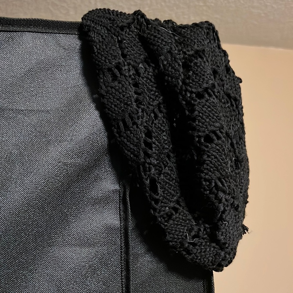 Black crochet hat